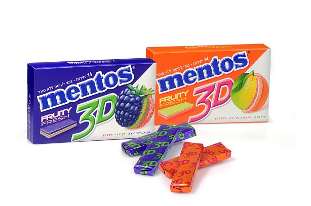 מסטיק מנטוס 3D - טעמים חדשים (צילום אפרת אשל)