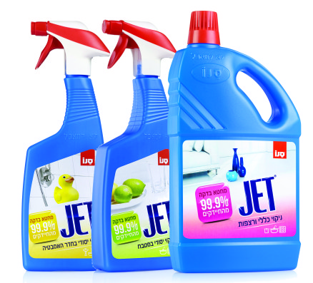 סדרת סנו JET  סנו  ג'ט לניקוי כללי ולרצפה 22.90 שח סנו ג'ט לאמבטיה ולמטבח 19.90 שח
